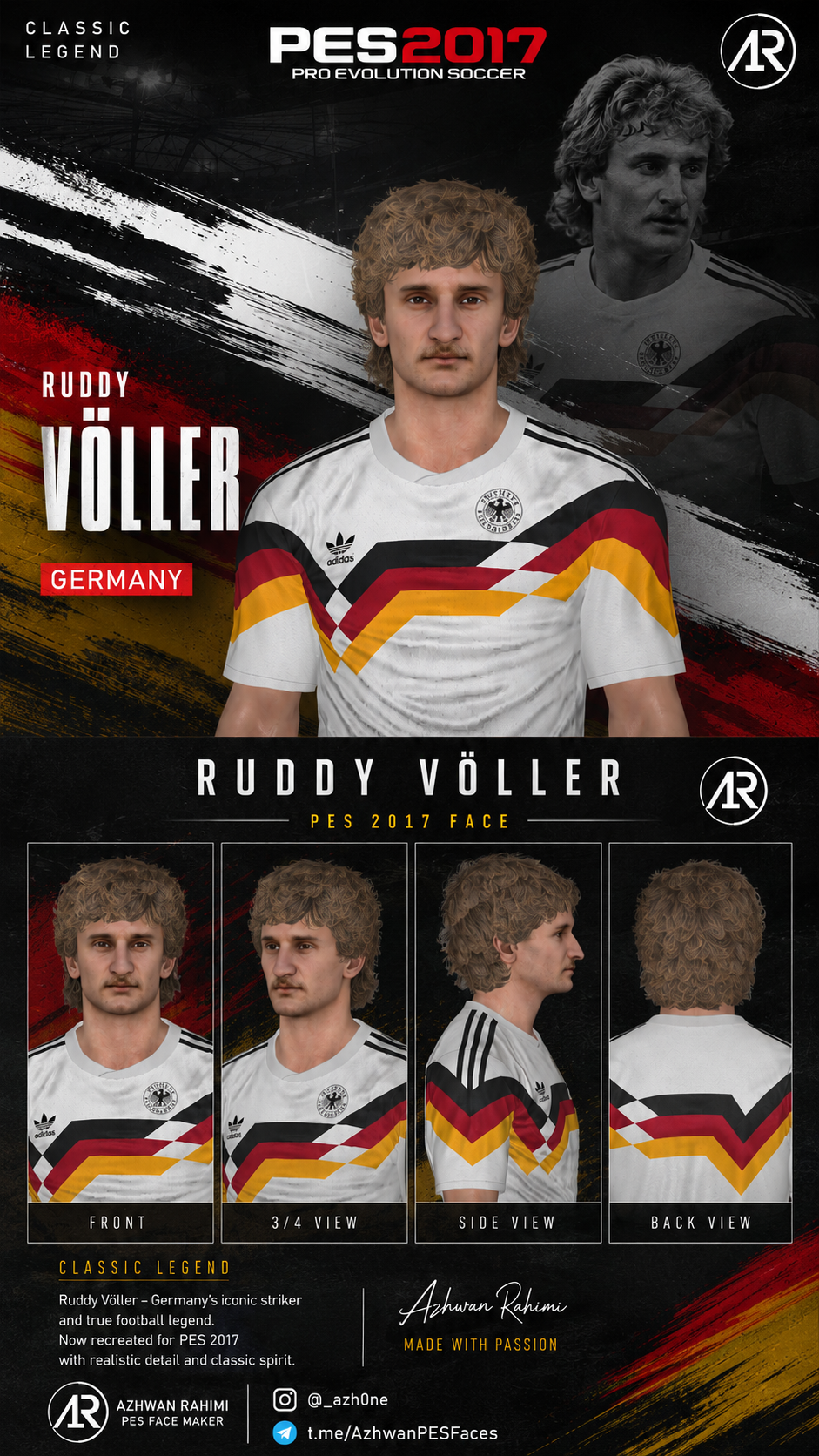 RUDI VÖLLER 1990 Face for Pes 2017 by Azhwan Rahimi — image 3