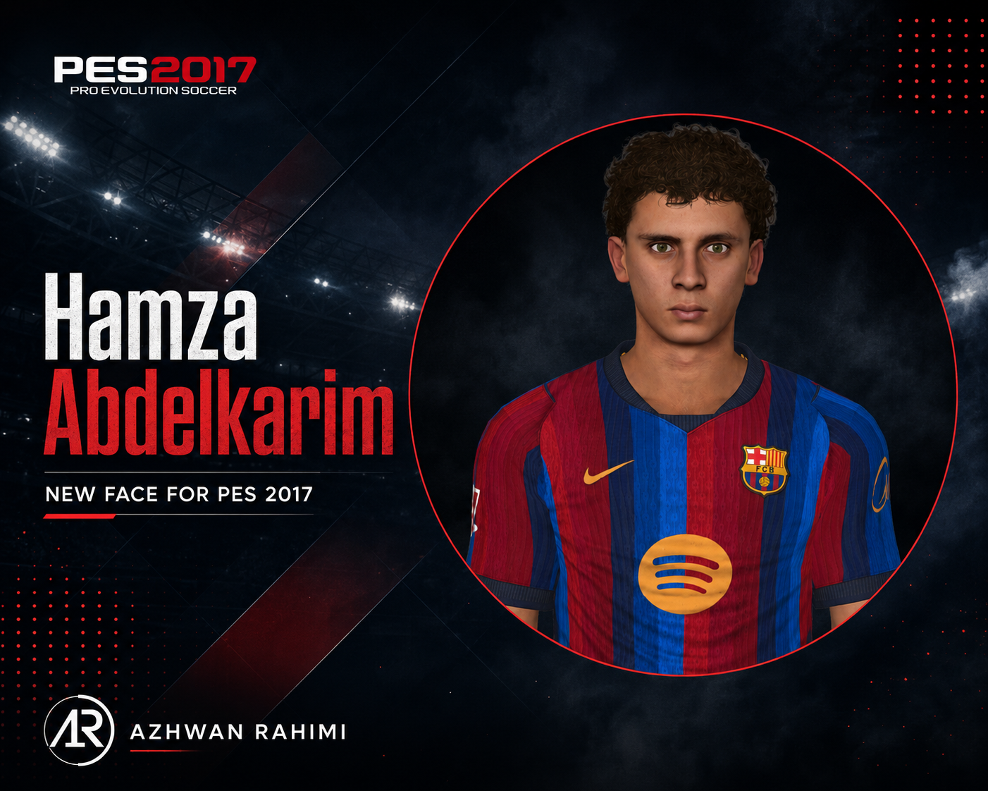Hamza Abdelkarim Face Pes 2017 by Azhwan Rahimi