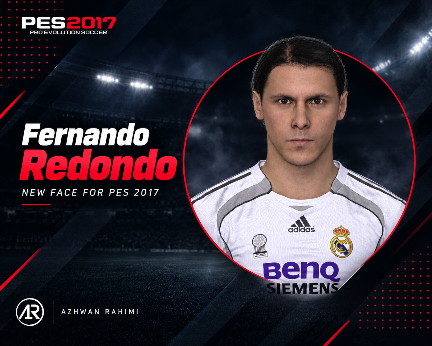 Fernando Redondo Face for PES 2017 | Real Madrid Classic Face Mod by Azhwan Rahimi