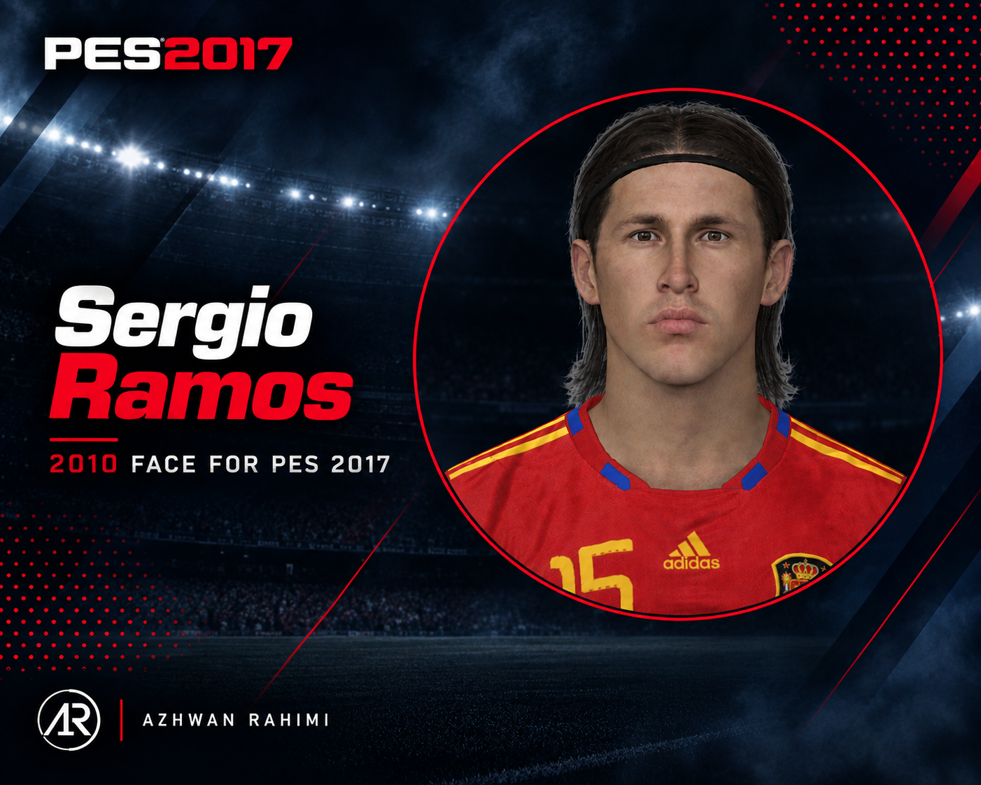 Sergio Ramos 2010 Face For Pes 2017 by Azhwan Rahimi