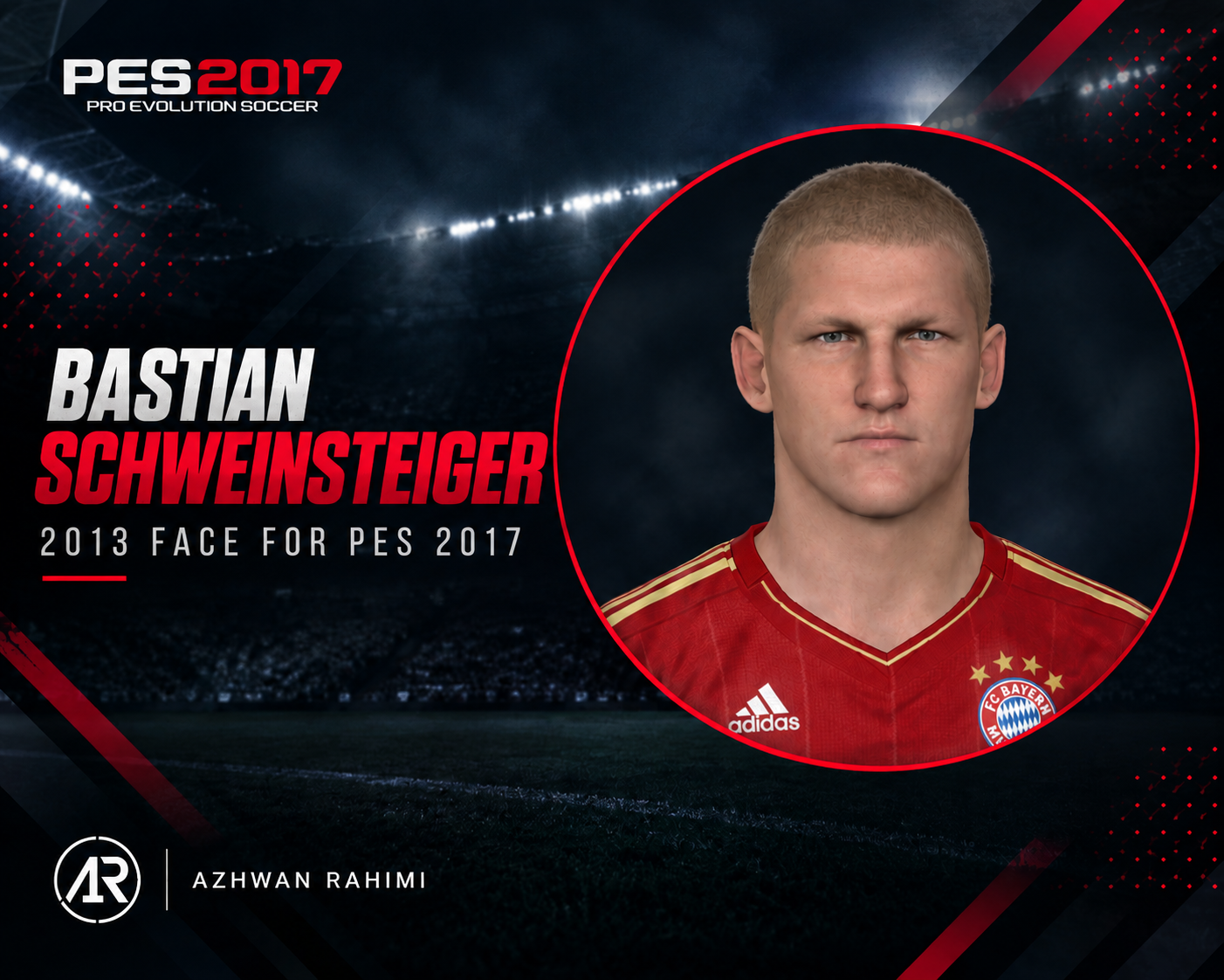 Bastian Schweinsteiger 2012-2013 Face for PES 2017 by Azhwan Rahimi