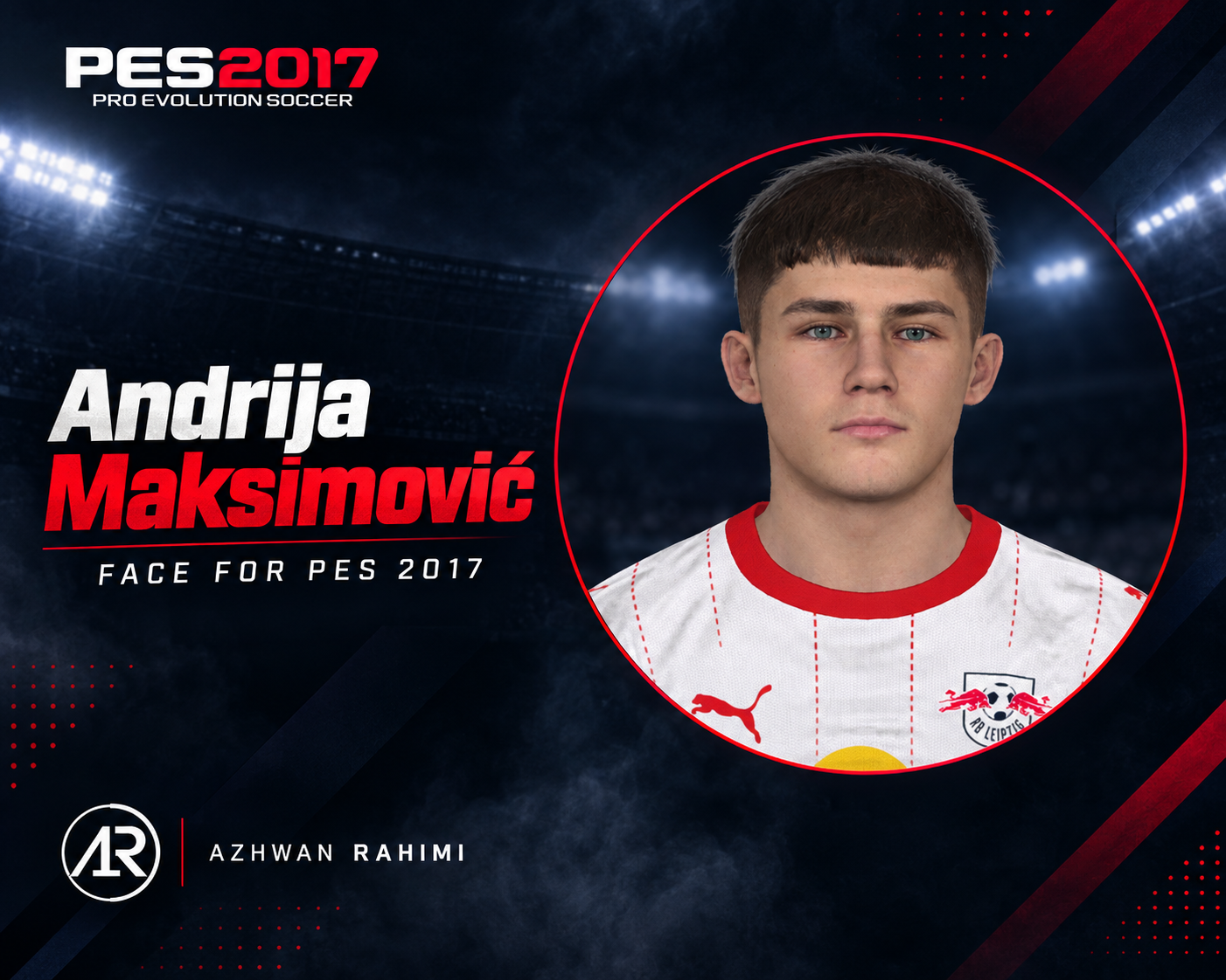 Andrija Maksimović Face Pes 2017 by Azhwan Rahimi