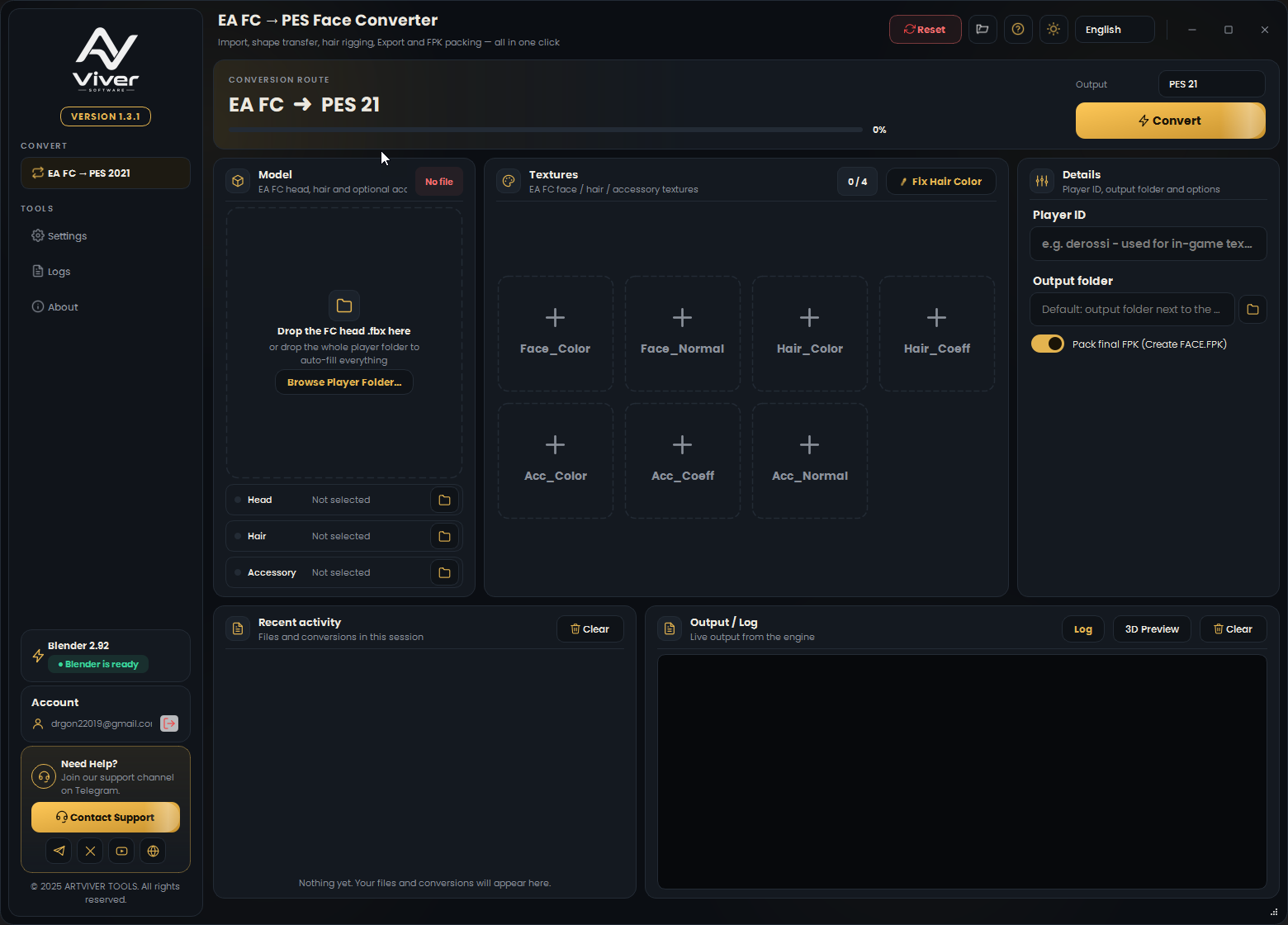 EA FC to PES 21 Face & Hair Converter